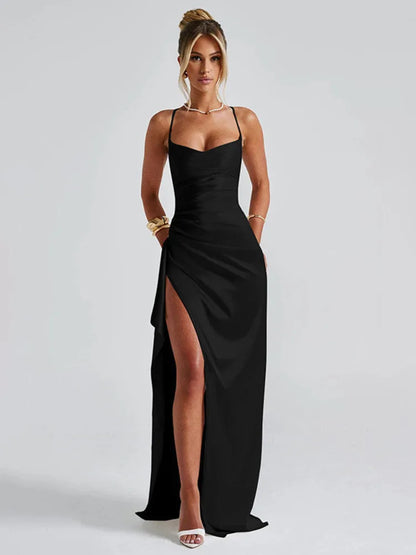 Celvara Satin Split Gown