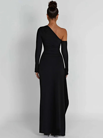 Solvara One-Shoulder Gown